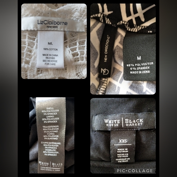 Black & White Full Leg Lightweight Pants - Pull On/ Turn Down Waist - Picture 8 of 9